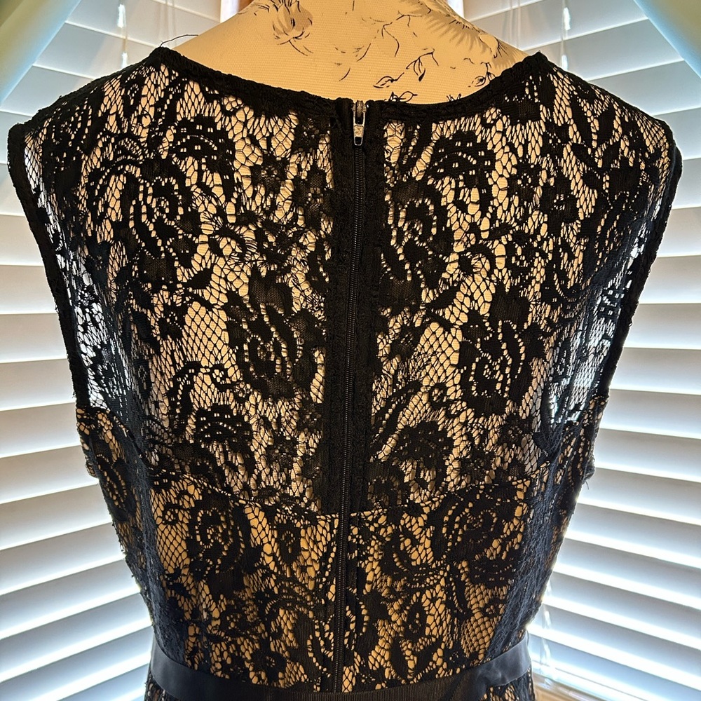 PinkBlush Lace Overlay Tie Accent Maternity Dress - Picture 7 of 9